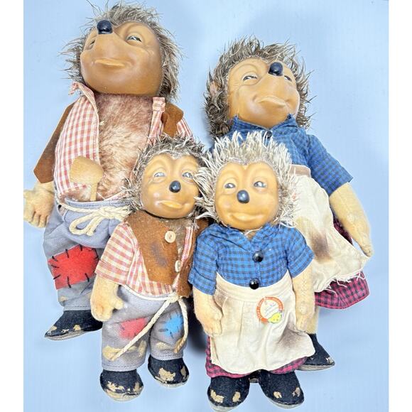 Vintage Steiff Micki Hedgehog Family Of 4 Germany - Picture 11 of 16